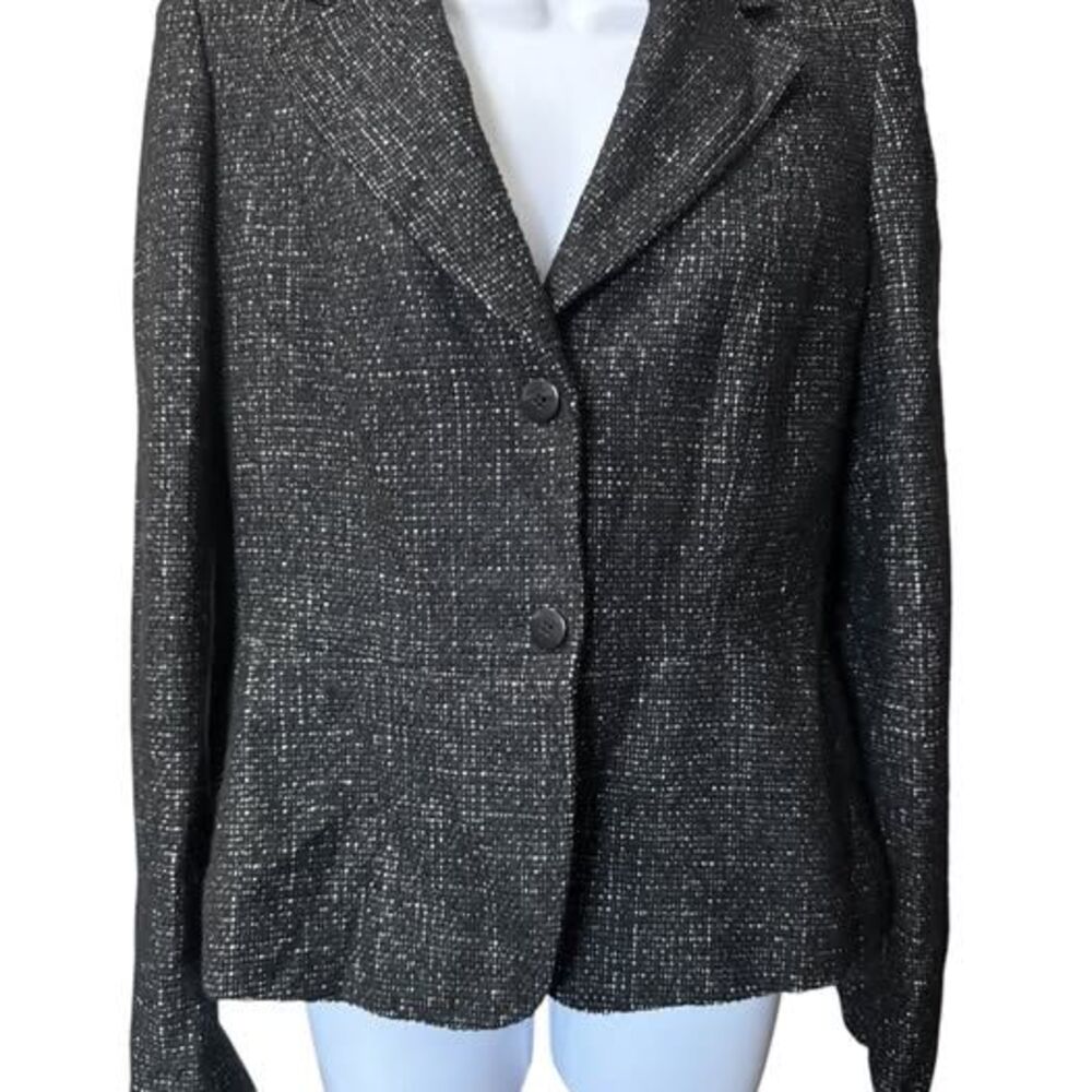 Max Mara Made In Italy Women's Blazer Jacket Wool Blend Size 10 Black
